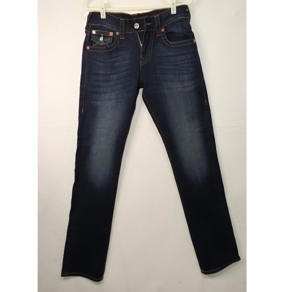 True Religion Other - True Religion Ricky Relaxed Straight Jeans Dark Wash Flap Pocket Mens 29x33